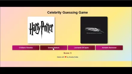 Guess The Celebrity game
