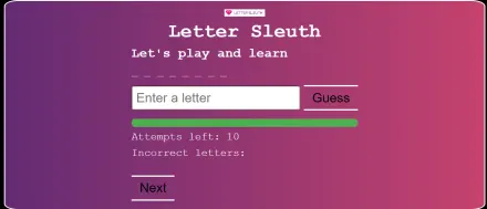 Letter Sleuth game