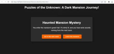 Mansion Mystery game