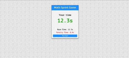 Maths Sprint Game game