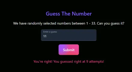 Number Guessing Game game