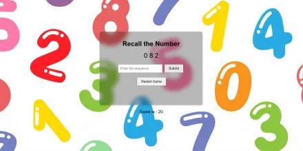 Number Recall Game game