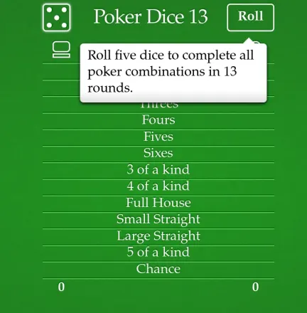 Poker Dice game