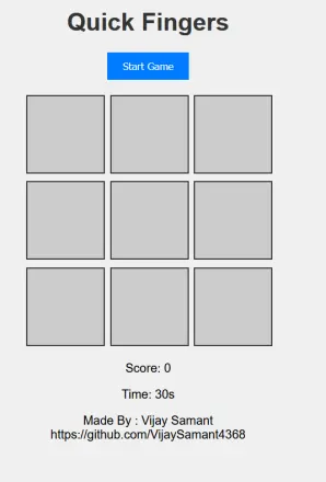 Quick fingers game