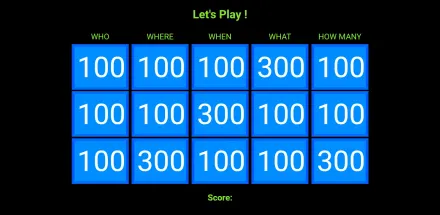 Trivia card game