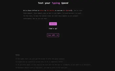 Typing Speed Test 2 game